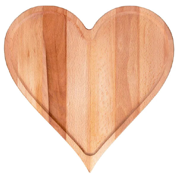 Beuken Hart Snijplank (26 x 27,4 cm) bedrukken met logo