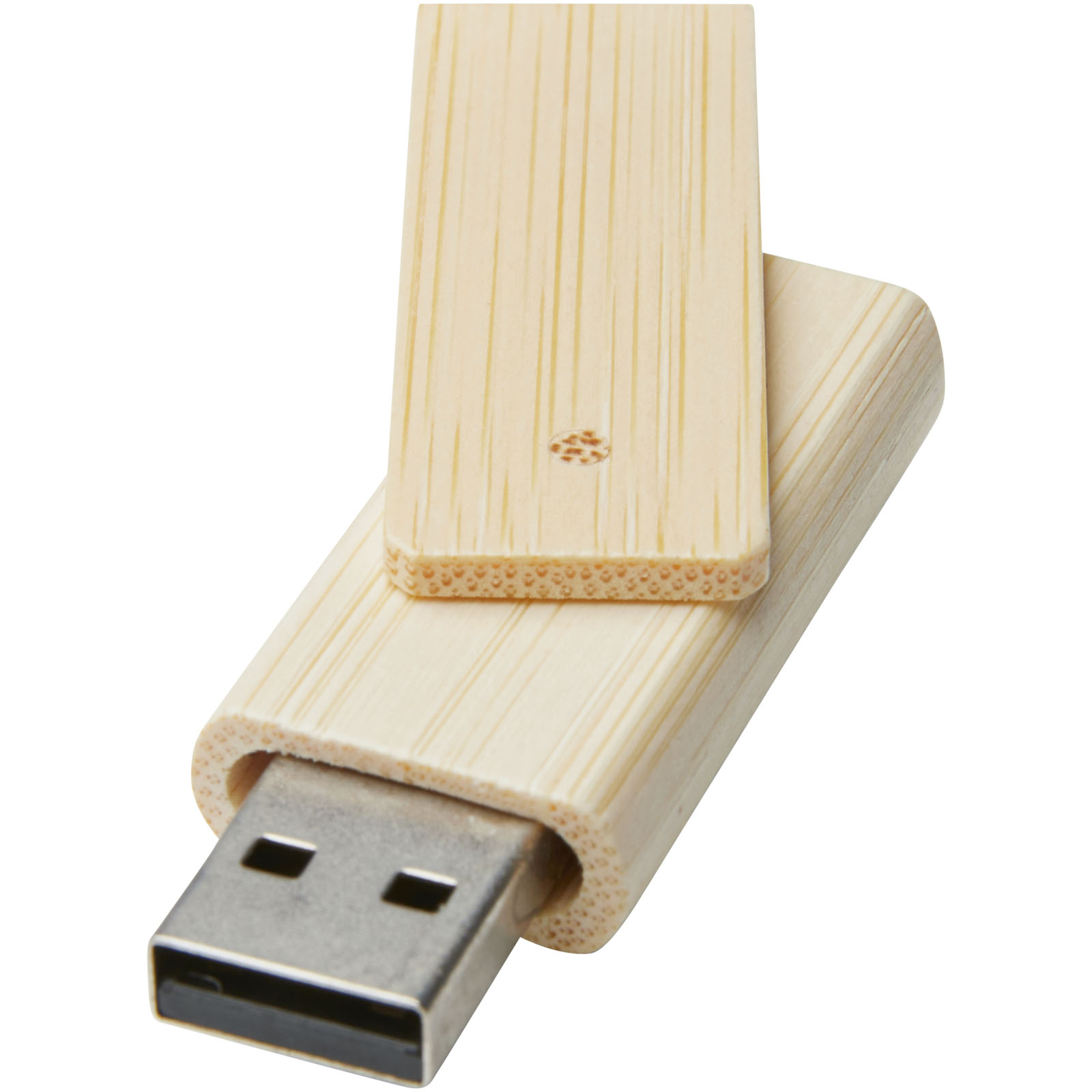 Rotate USB flashdrive van 8 GB van bamboe bedrukken met logo