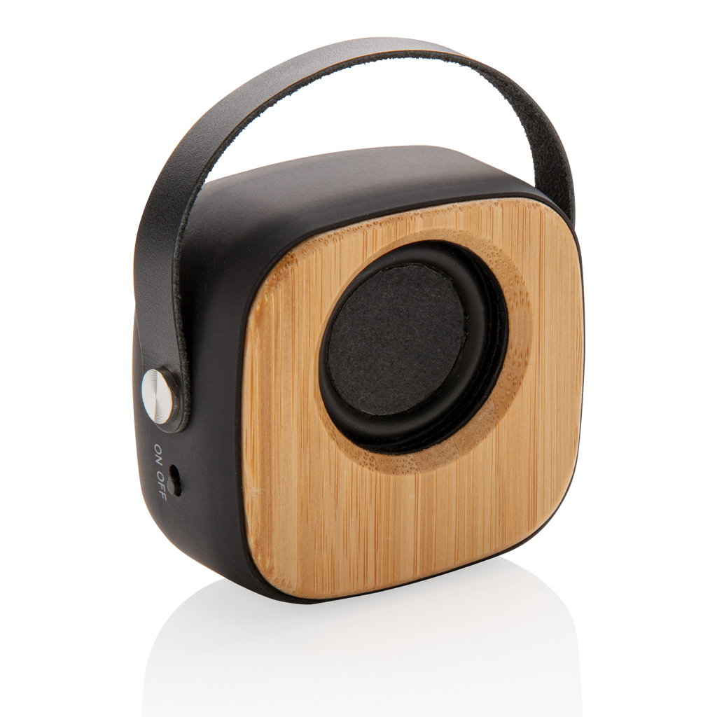 Dezo Bamboe 3W draadloze fashion speaker bedrukken met logo
