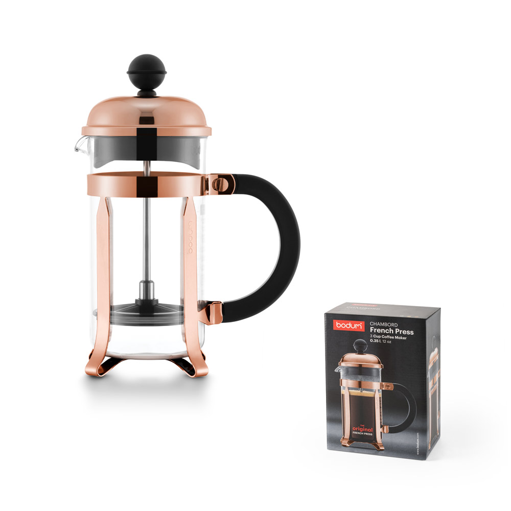 CHAMBORD COPPER 350. Koffiezetapparaat 350ml bedrukken met logo