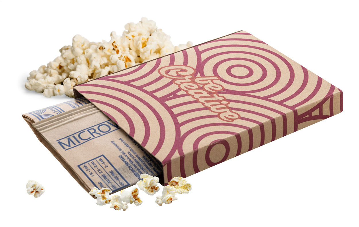 Custom made magnetron popcorn bedrukken met logo
