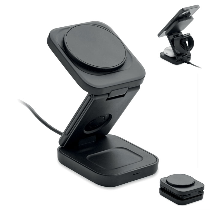3-in-1 opvouwbaar laadstation bedrukken met logo