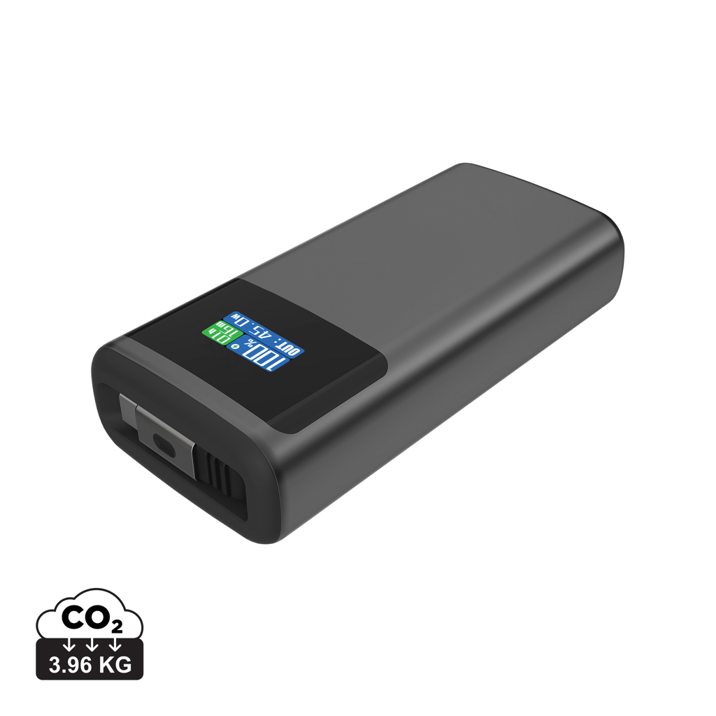 Quantum RCS ultra-fast PD45W 10.000mAh powerbank met scherm bedrukken met logo
