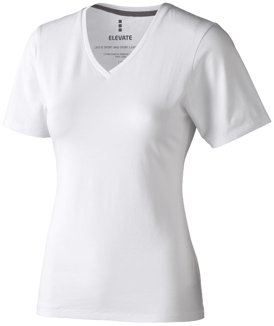 V-Neck organisch dames t-shirt (200 g/m²) bedrukken met logo