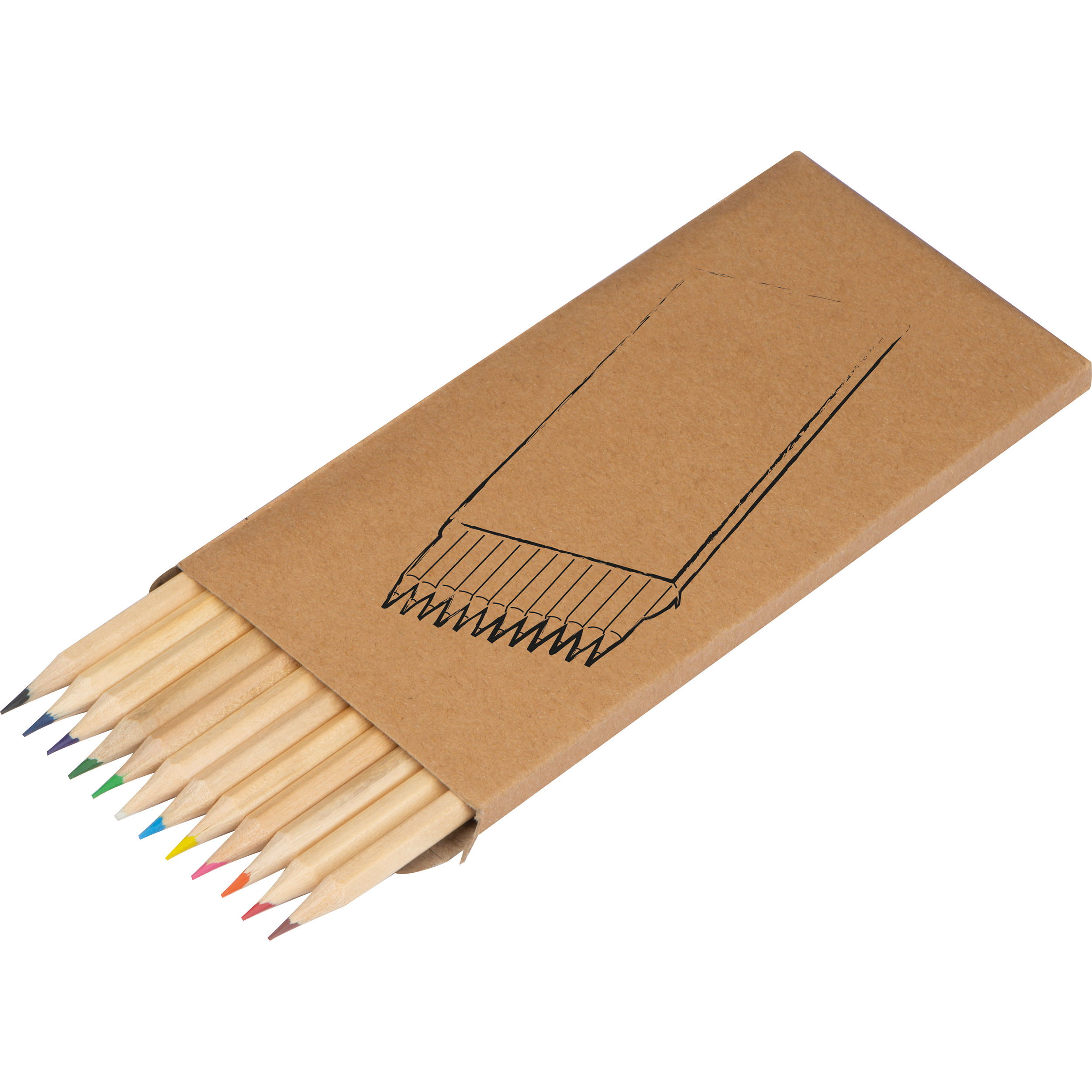 Prope 12-delige set kleurpotloden bedrukken met logo