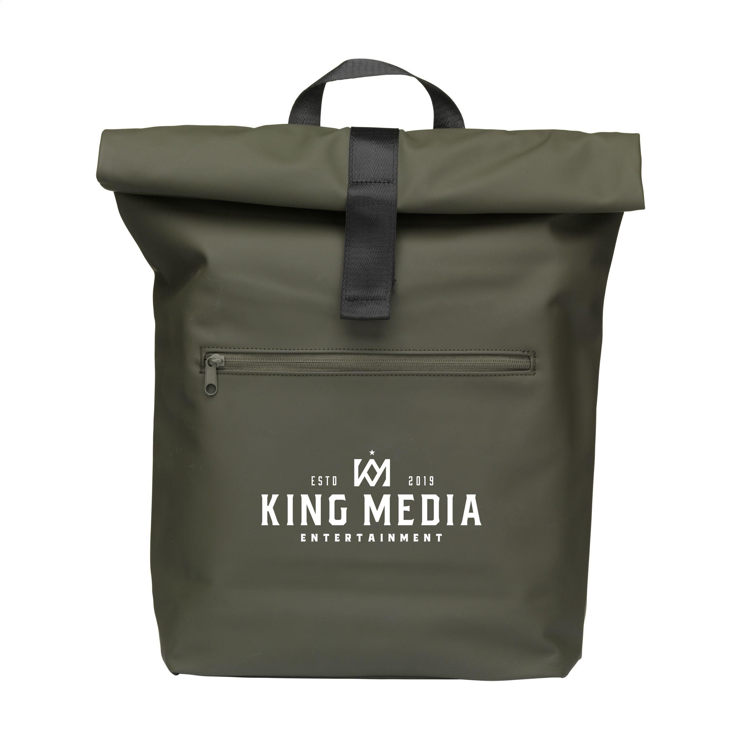 Lennon Roll-Top Recycled PU Backpack rugzak bedrukken met logo