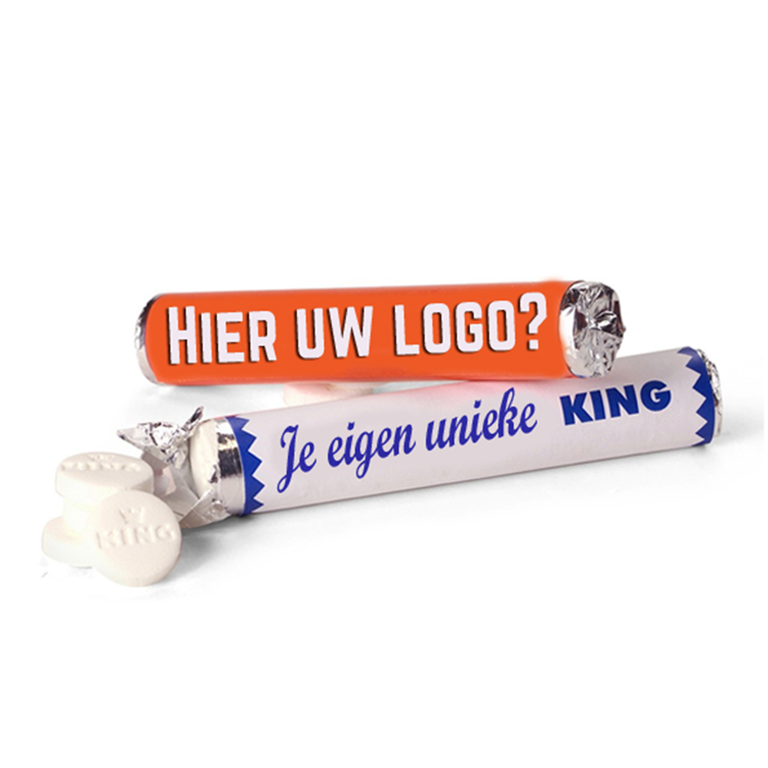 KING PEPERMUNT ROLLEN bedrukken met logo