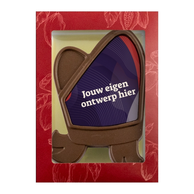 ChocoShape Mijter – eigen design (175 gram) bedrukken met logo