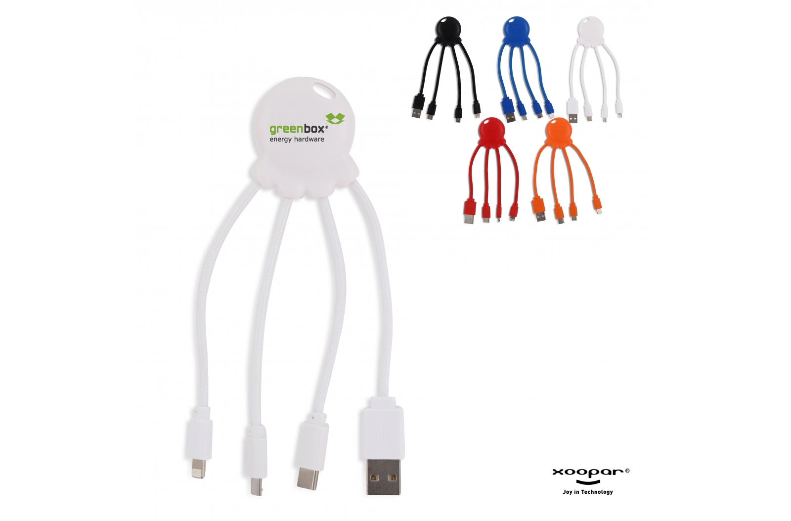 Xoopar Octopus Eco oplaadkabel bedrukken met logo