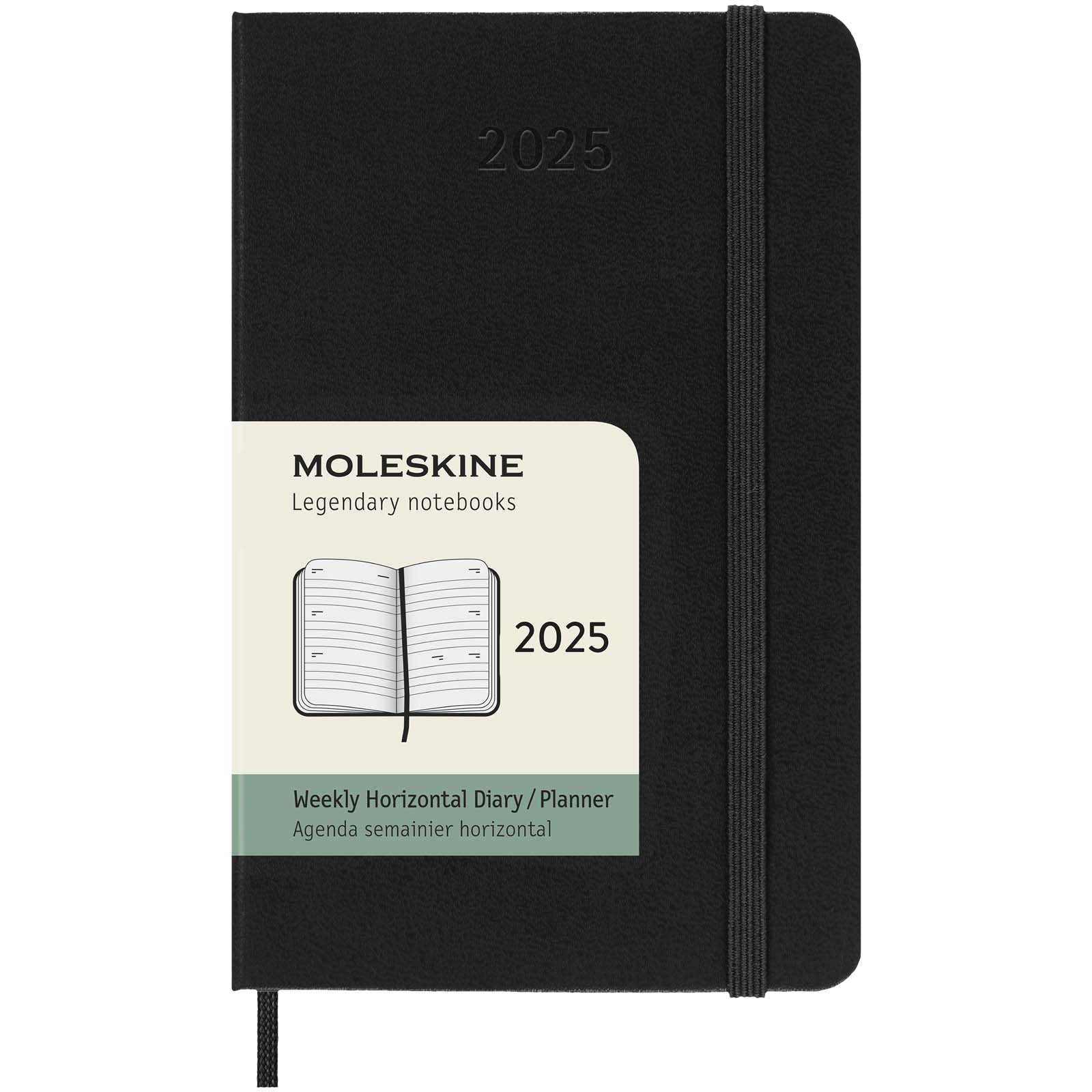 Moleskine horizontale week-agenda voor 12 maanden met harde kaft - pocket bedrukken met logo