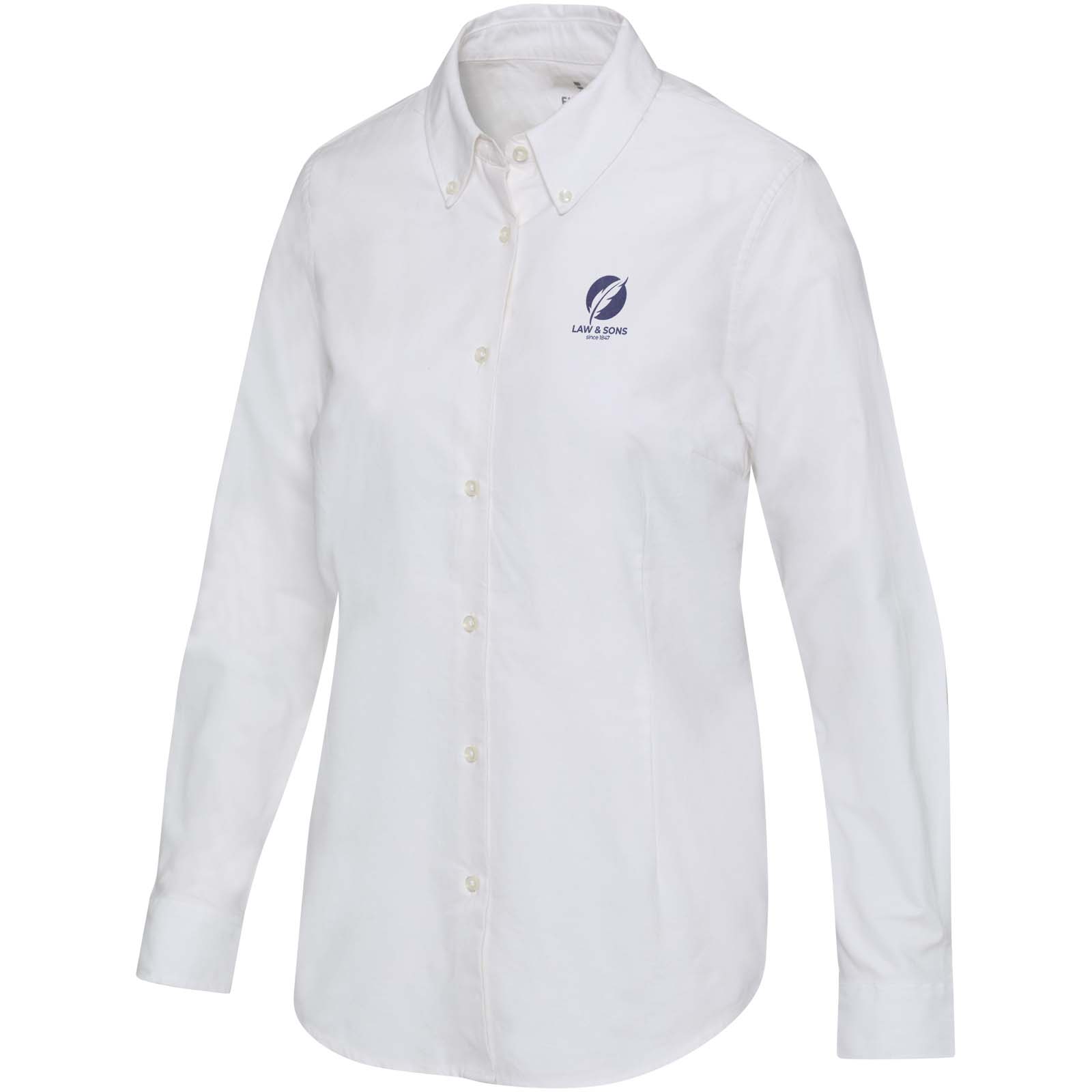 Sphene oxford damesshirt  bedrukken met logo