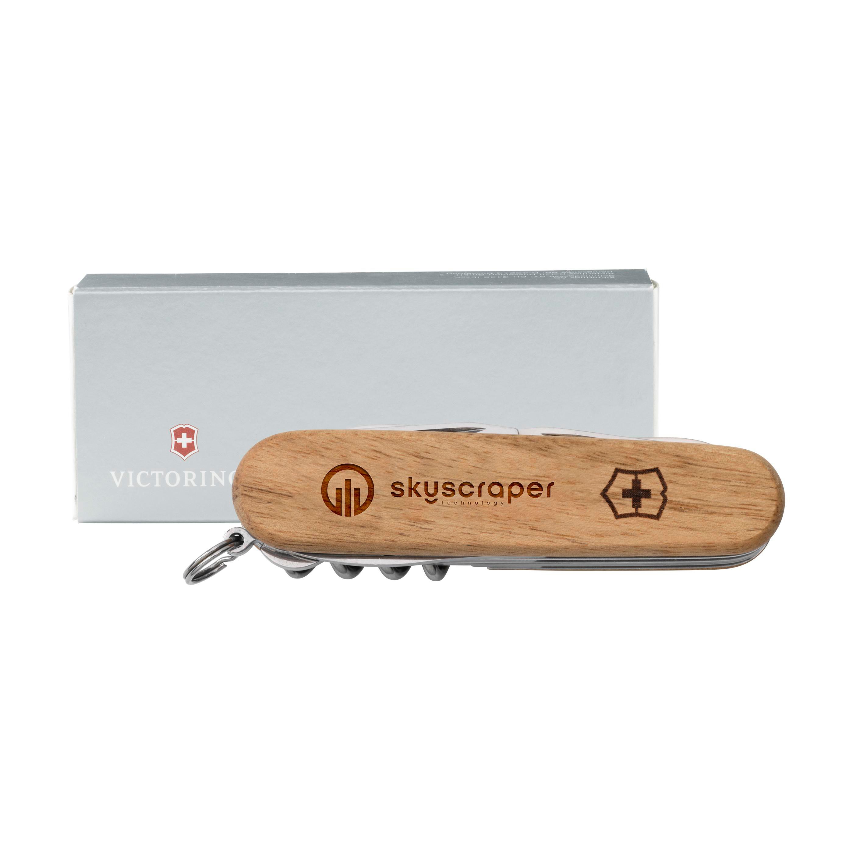 Victorinox Huntsman Wood zakmes in geschenkdoos bedrukken met logo