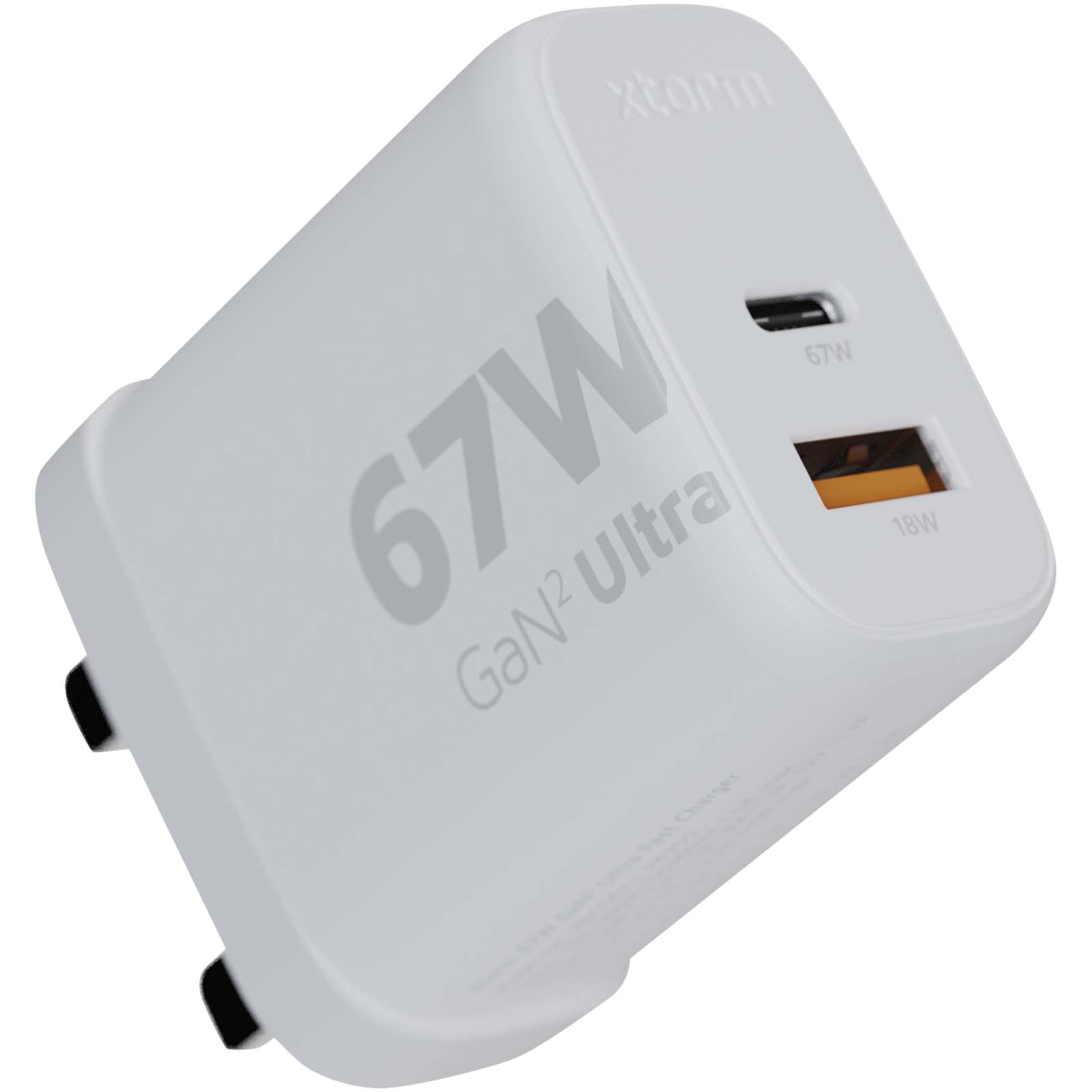 Xtorm XEC067G GaN² Ultra wandoplader 67 W met UK stekker bedrukken met logo