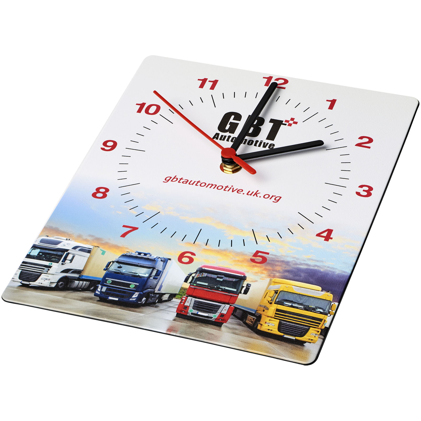 Brite-Clock® rechthoekige wandklok bedrukken met logo