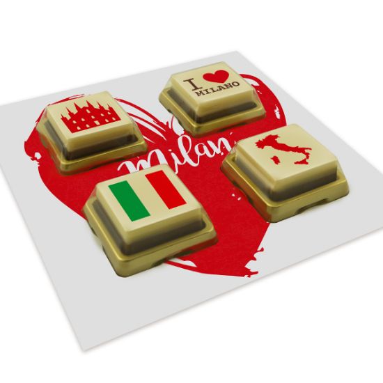 ChocoKaart met 4 ChocoBlokjes bedrukken met logo