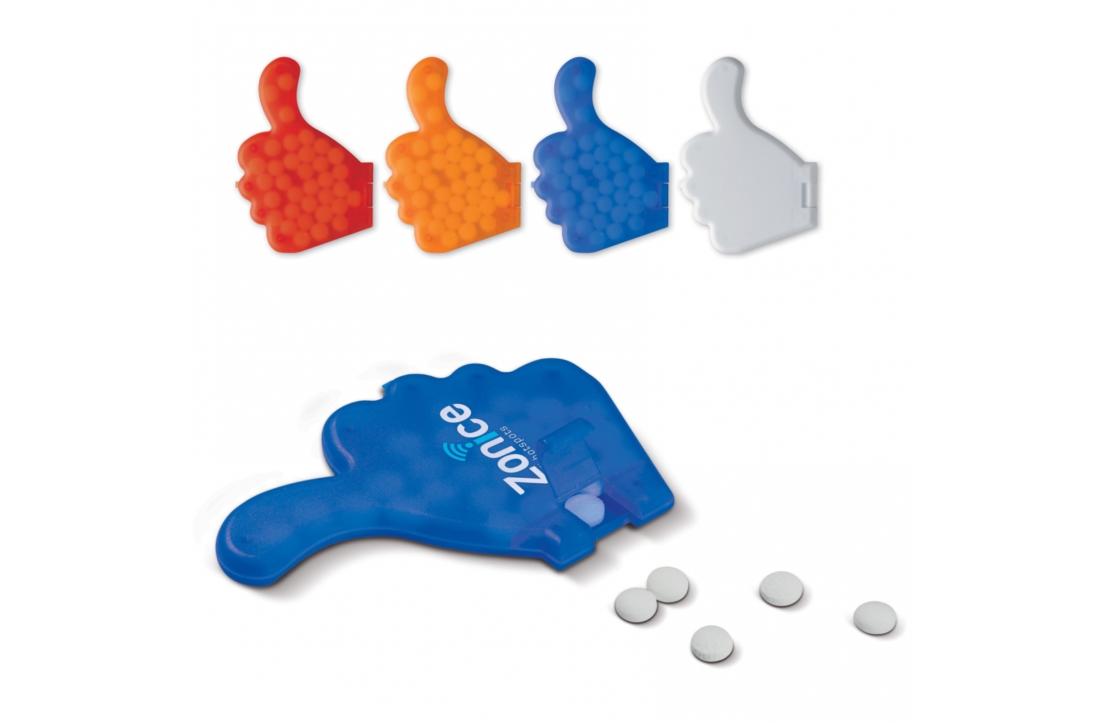 Flump Pepermuntdoos duim bedrukken met logo