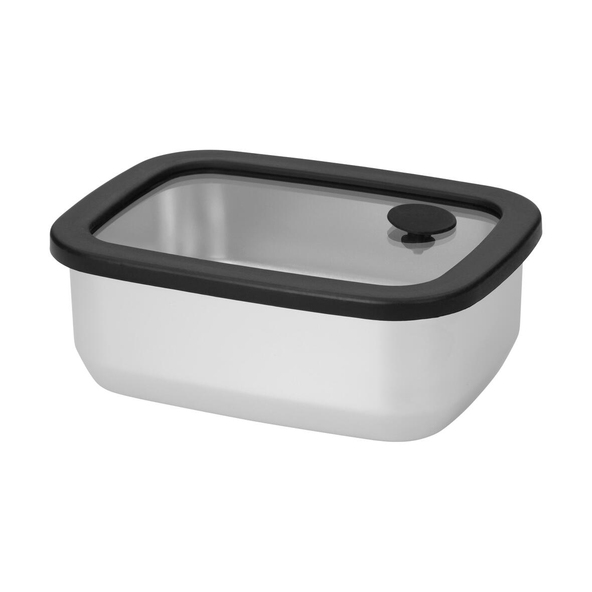Stainless steel lunch box with glass lid "RILO", 550 ml bedrukken met logo