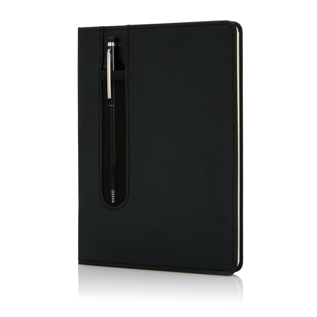 Tudlo hardcover PU A5 notitieboek met stylus pen bedrukken met logo
