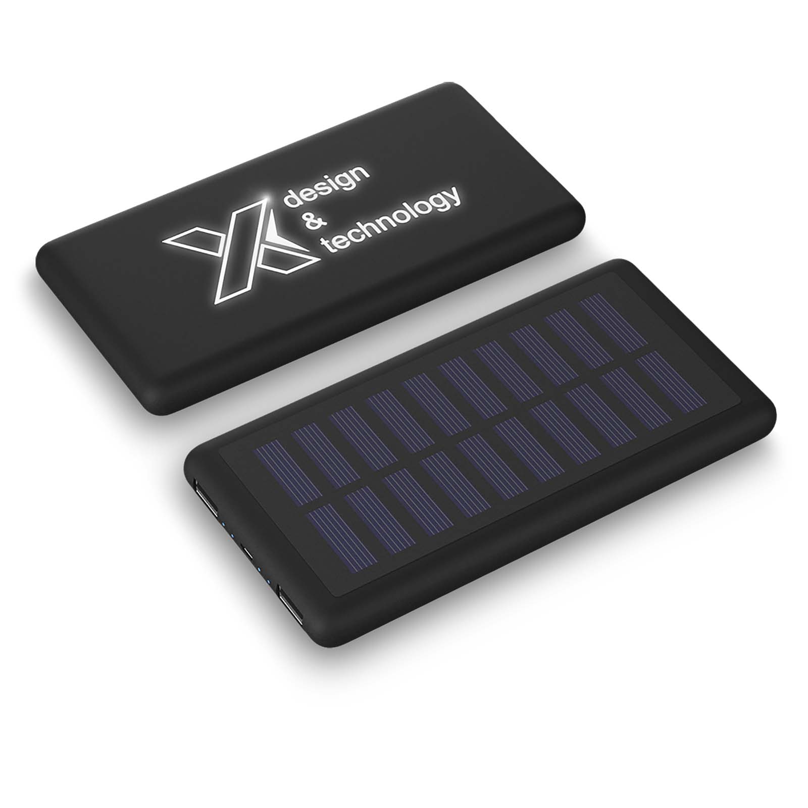 SCX.design P30 8000 mAh powerbank solar met oplichtend logo bedrukken met logo