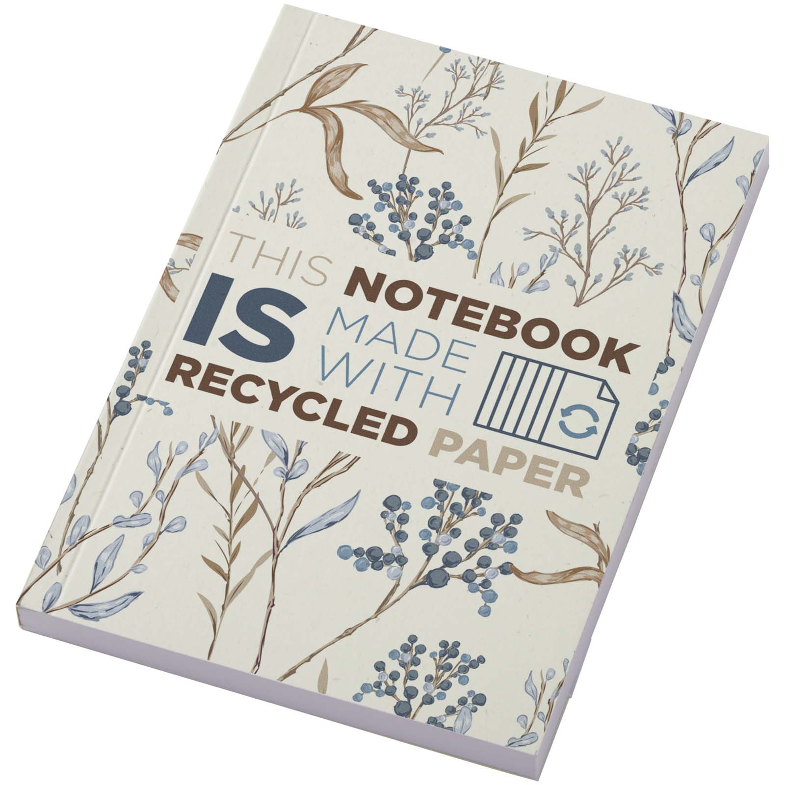 Novella Austen A6 gerecycled notitieboek met zachte cover, 100 vellen bedrukken met logo