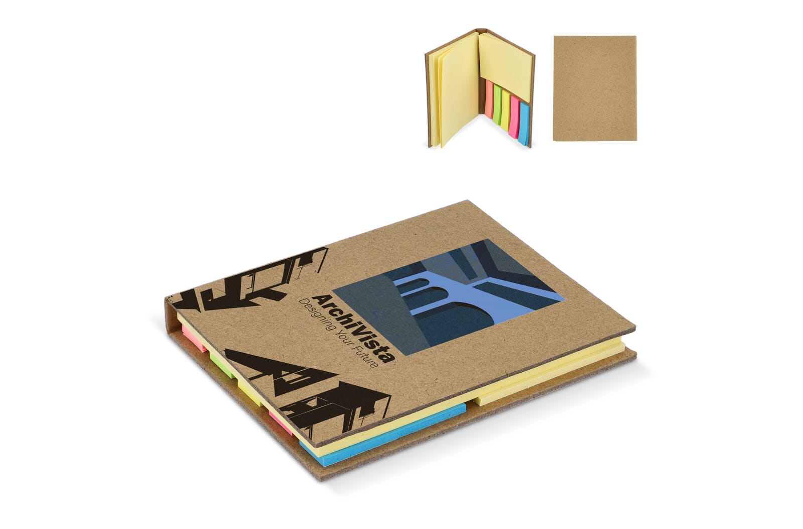 Sticky notes kraftpapier 3 bedrukken met logo