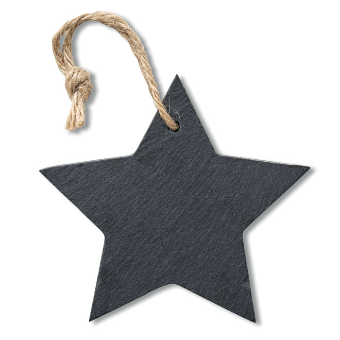 Kerstboom hanger van leisteen bedrukken met logo