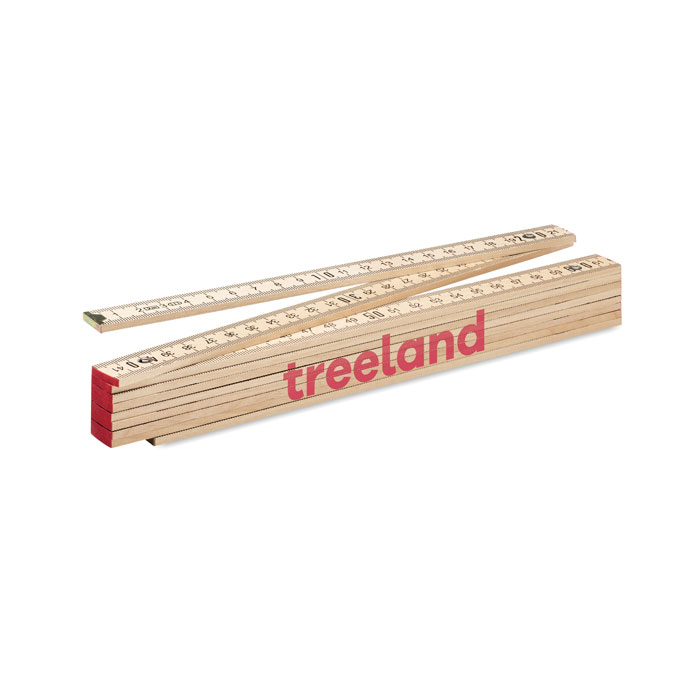 Houten duimstok (2 m) bedrukken met logo