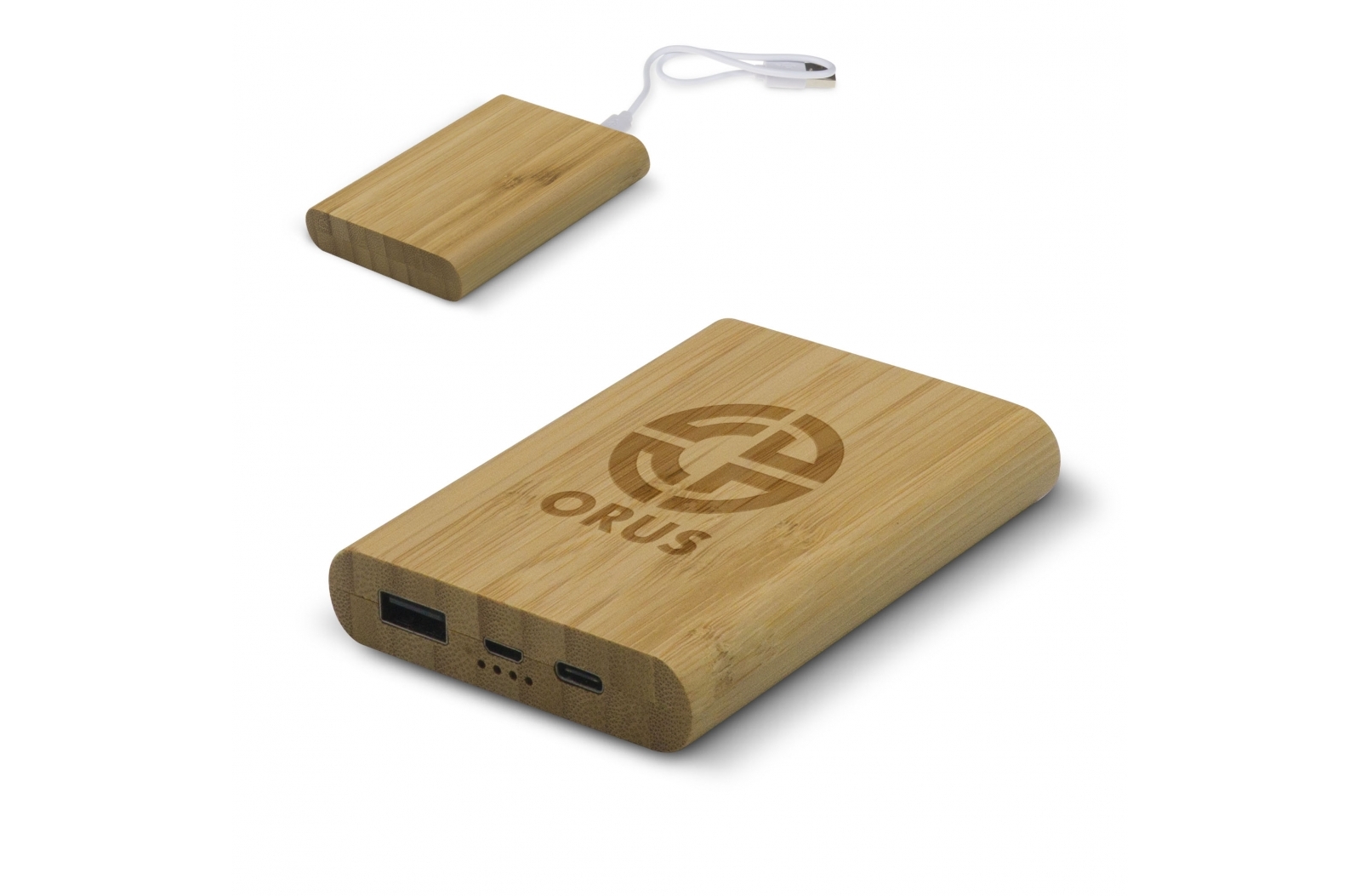 Aire Powerbank bamboe 5.000mAh bedrukken met logo