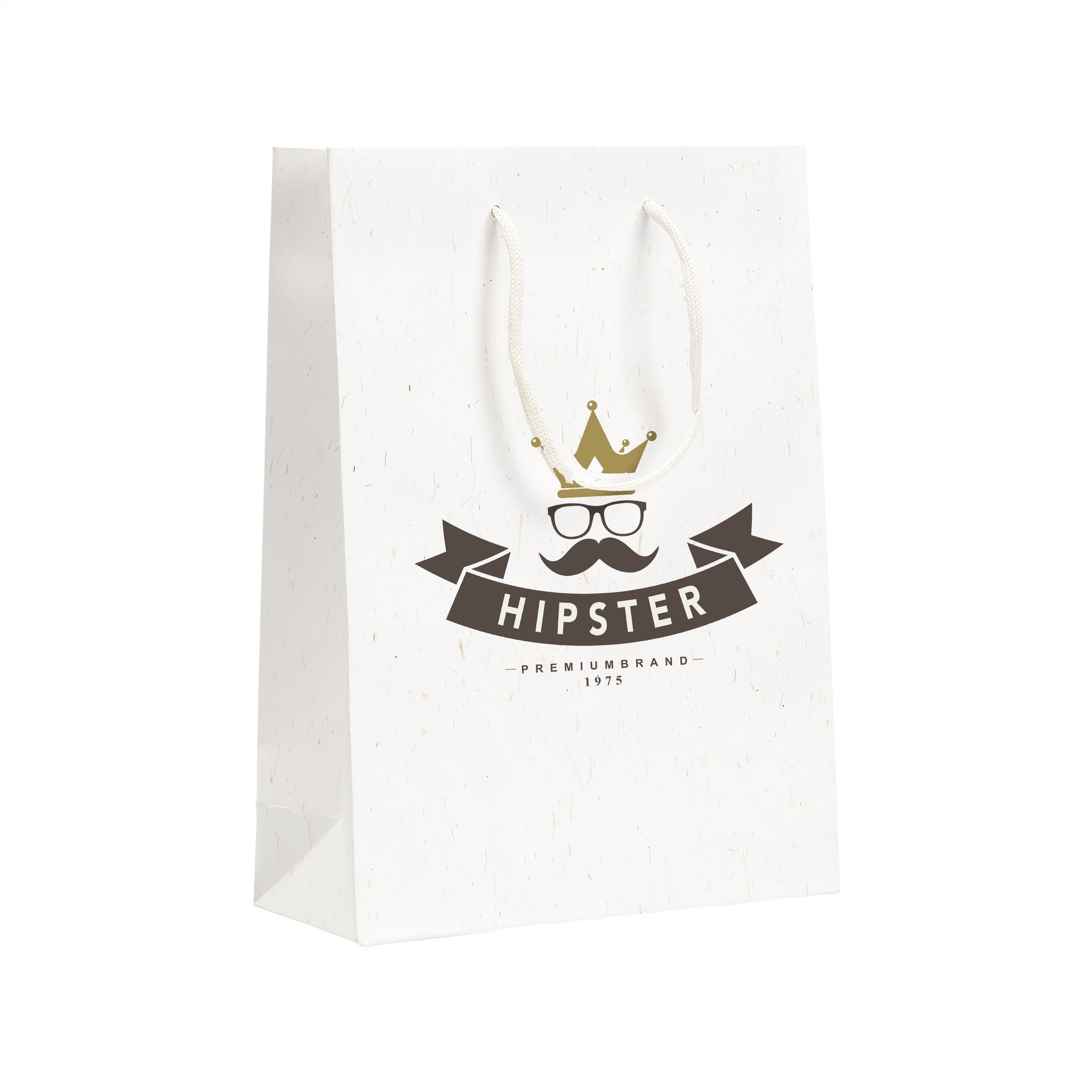 Leaf It Bag gerecycled met strovezels (180 g/m²) M bedrukken met logo