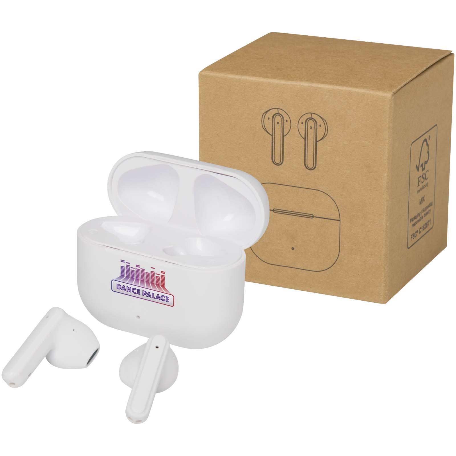 Altais gerecycleerde plastic True Wireless Bluetooth®-oordopjes bedrukken met logo