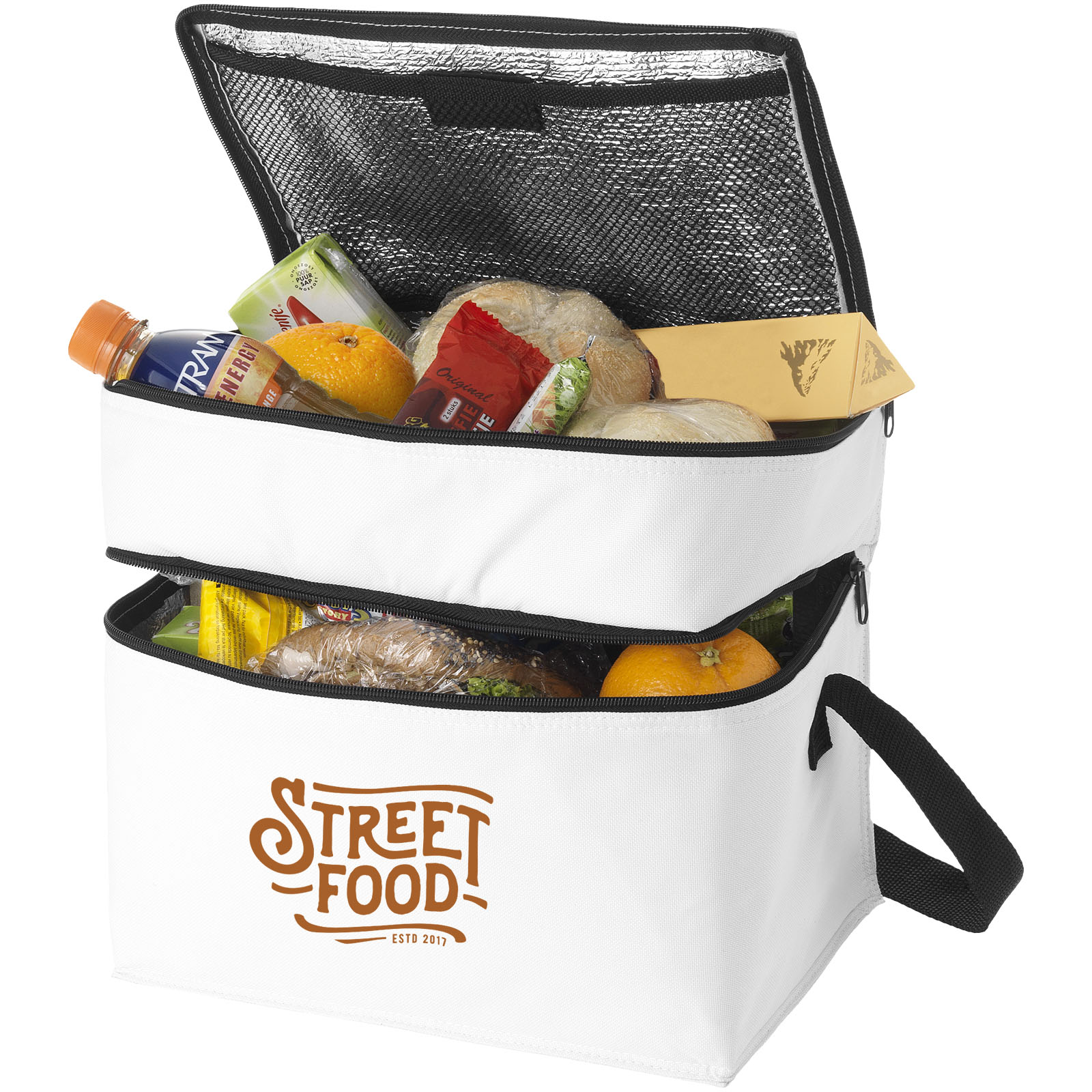 Oslo koeltas met twee aparte vakken 13L bedrukken met logo