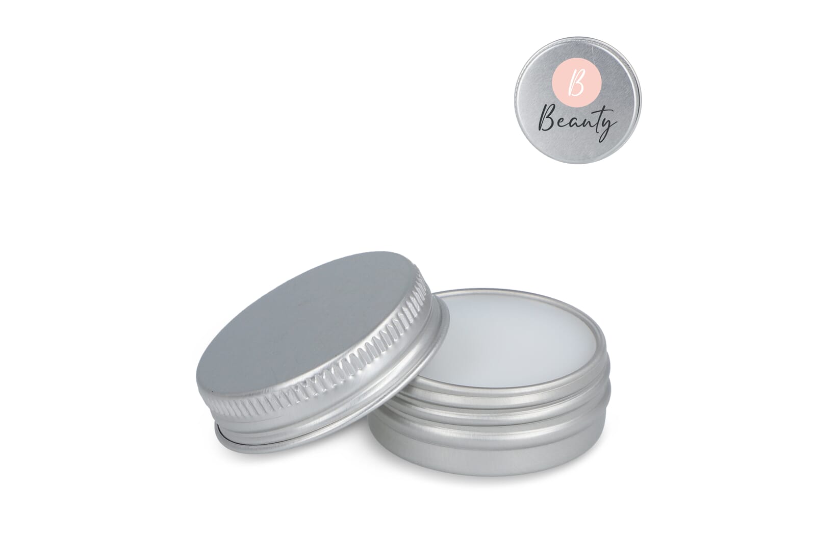 Lipbalm rond gerecycled aluminium blikje bedrukken met logo