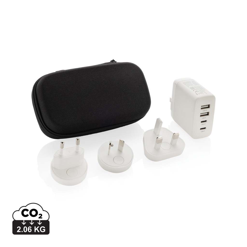 TravelCharge Pro RCS gerecycled plastic reislader met USB-C bedrukken met logo