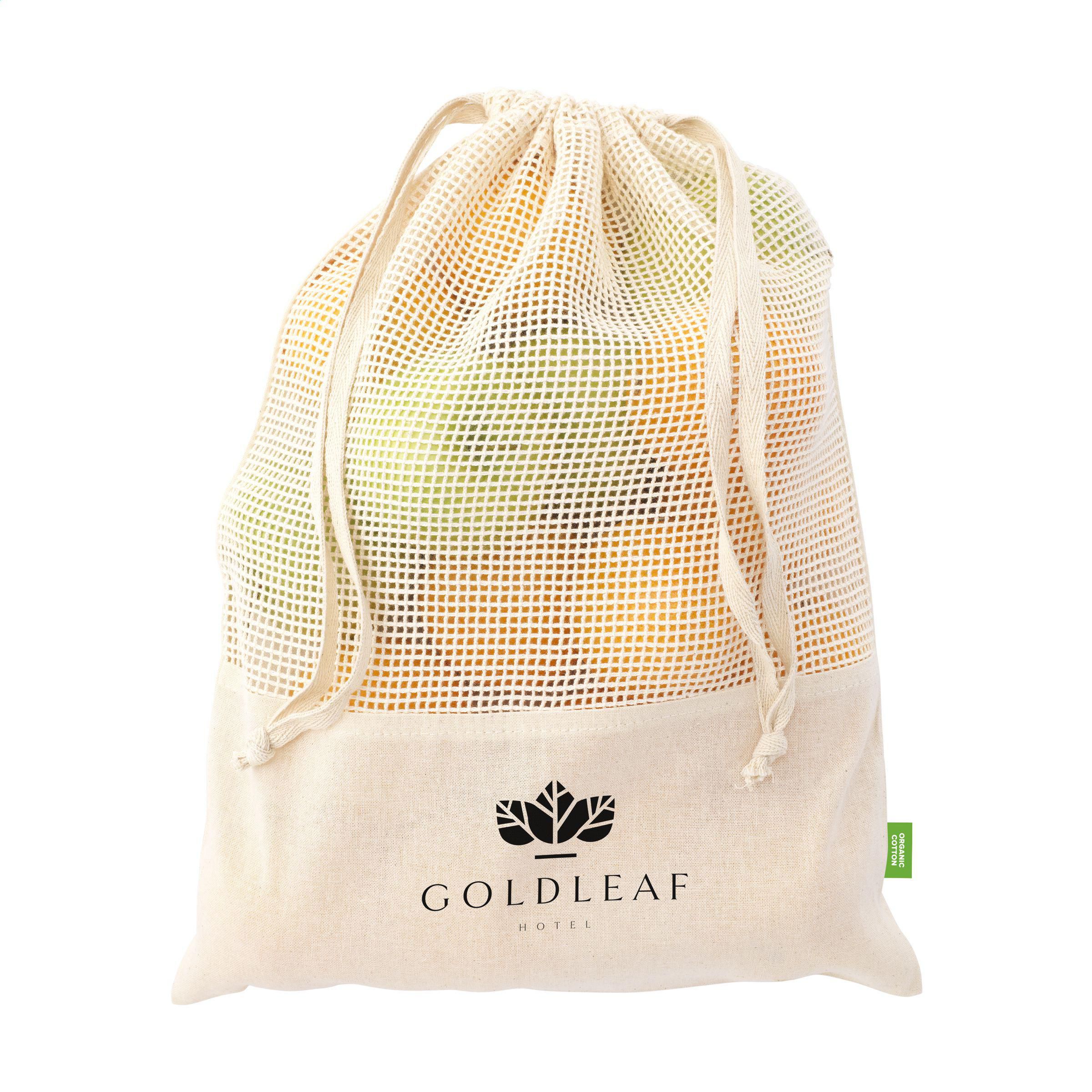 Organic Mesh tas bedrukken met logo
