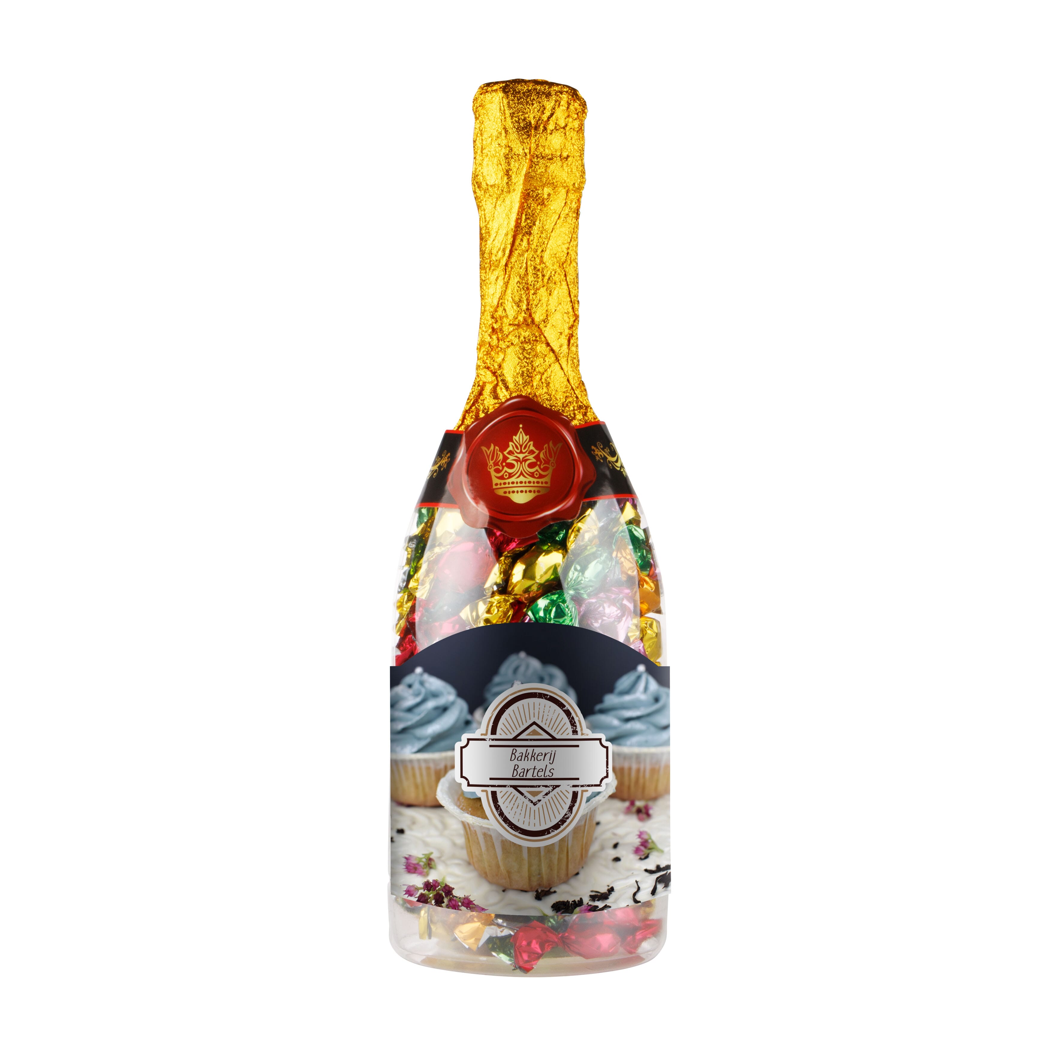 LuxeBonbons Champagne fles bedrukken met logo