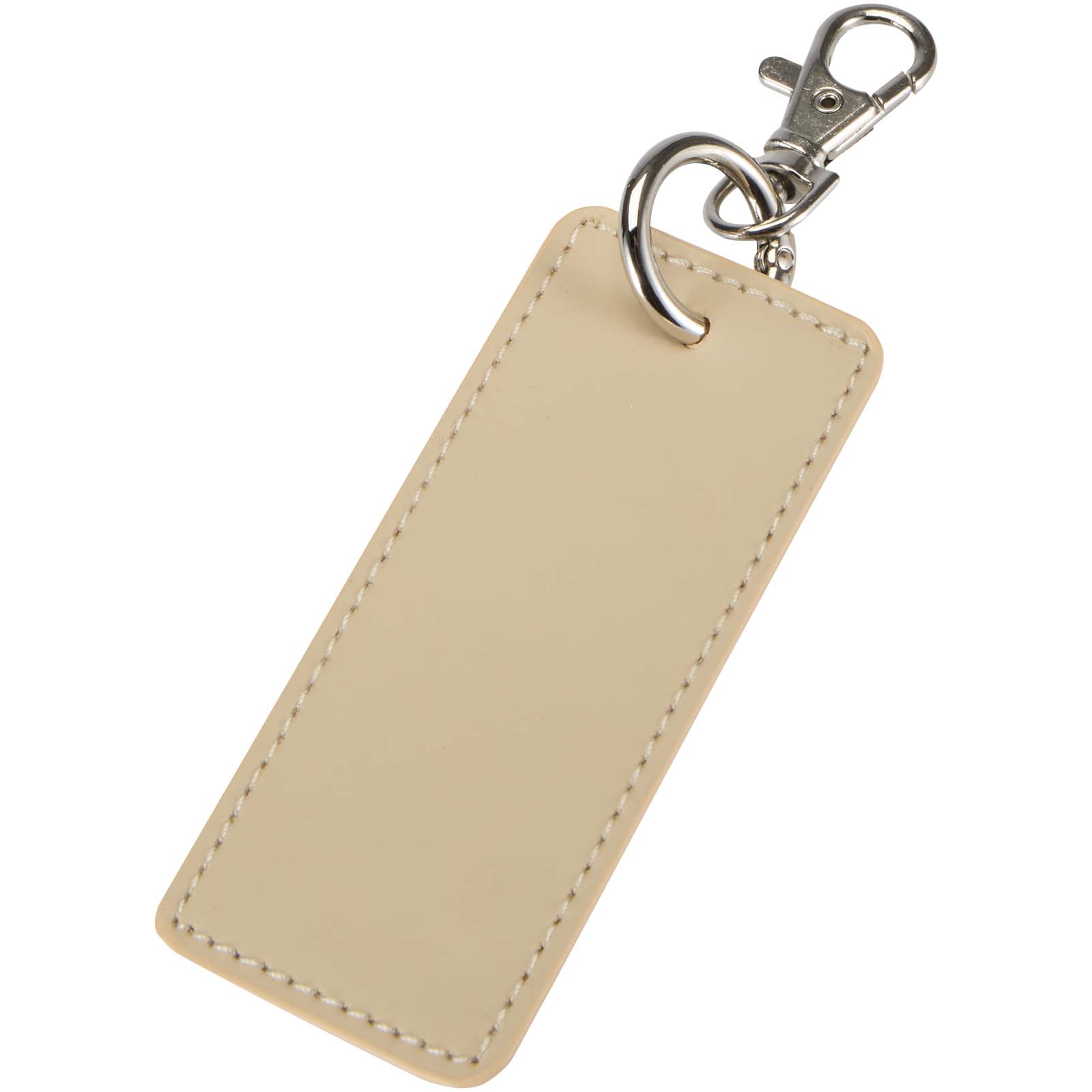Resi Plus GRS gerecyclede rechthoekige bedelsleutelhanger bedrukken met logo