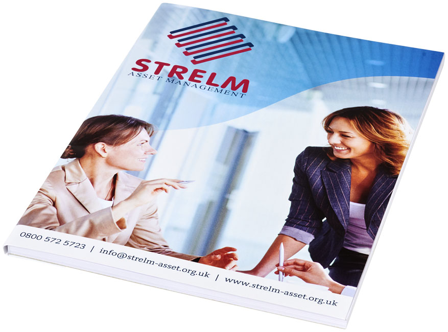 Desk-Mate® A5 kladblok met omslag bedrukken met logo