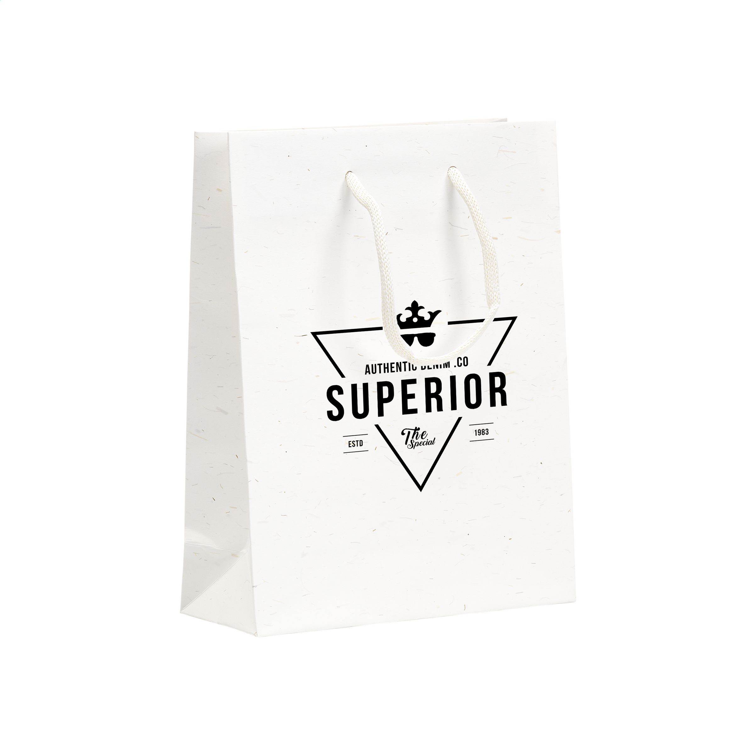 Leaf It Bag gerecycled met strovezels (180 g/m²) S bedrukken met logo