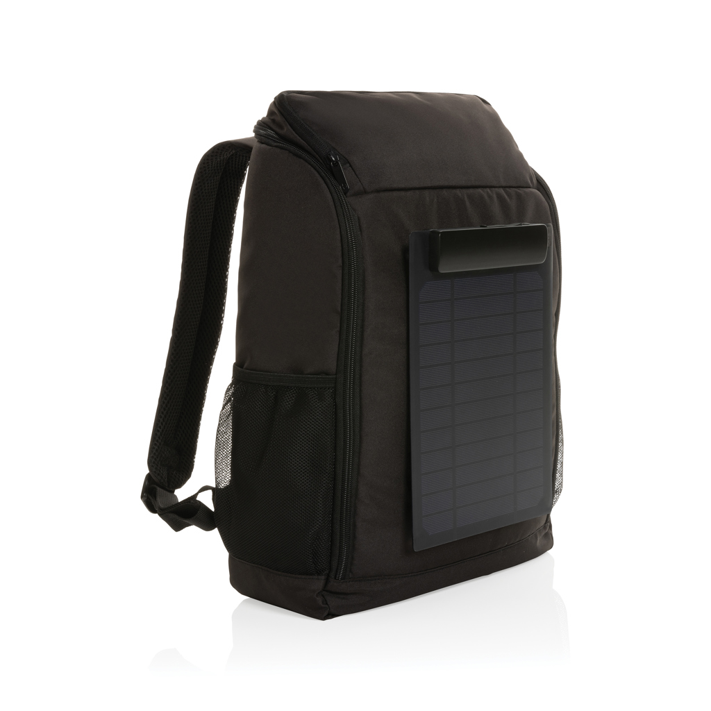 Pedro AWARE™ RPET deluxe rugzak met 5W solar panel bedrukken met logo