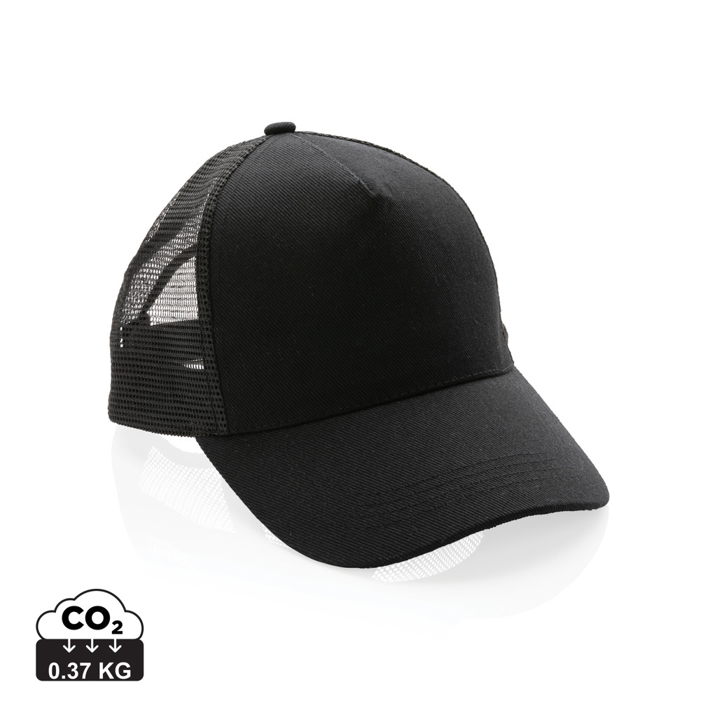 Impact AWARE™ Brushed rcotton trucker cap bedrukken met logo