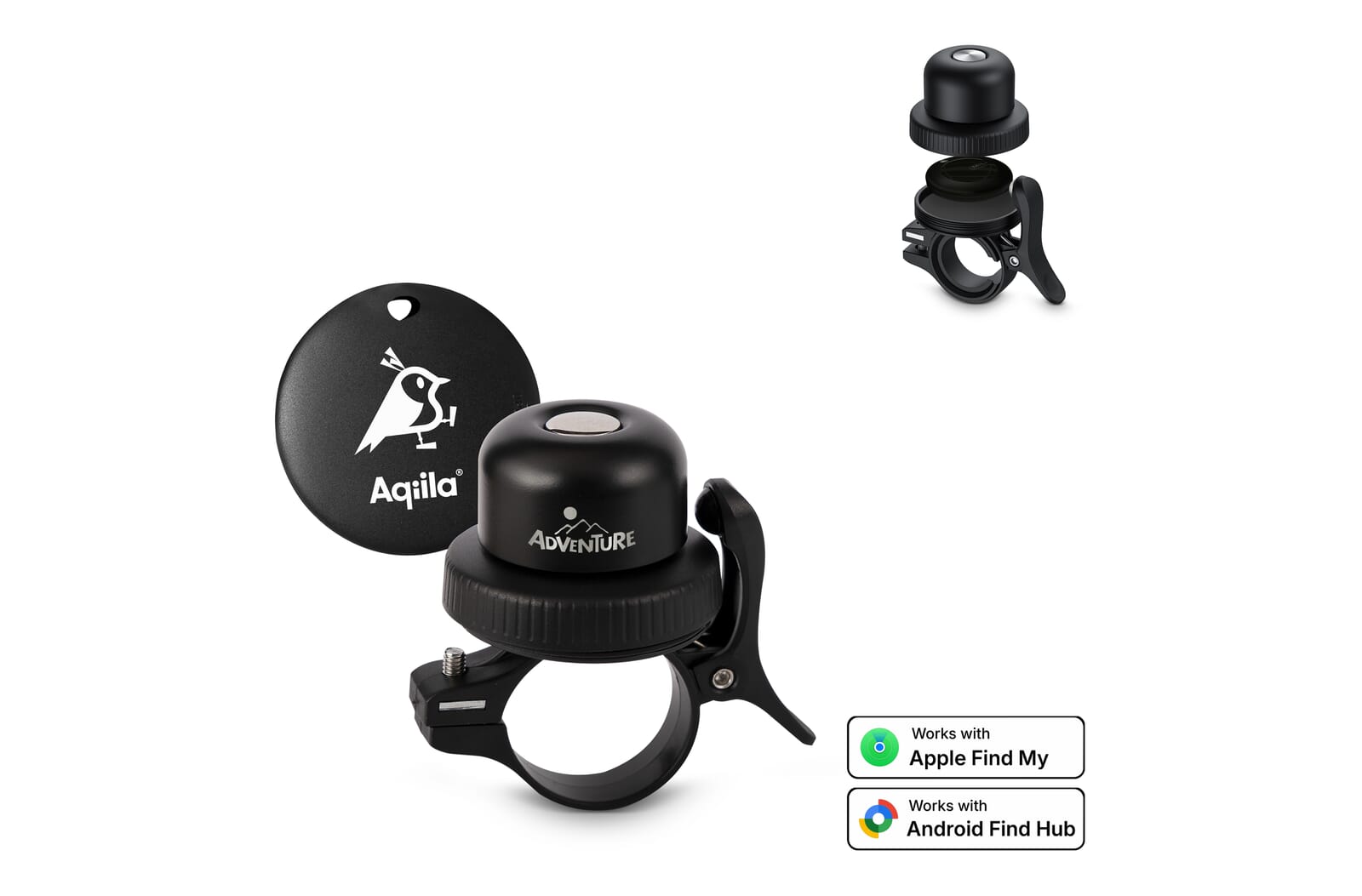 Aqiila Tagbird Waterdichte Tracker met Fietsbel bedrukken met logo