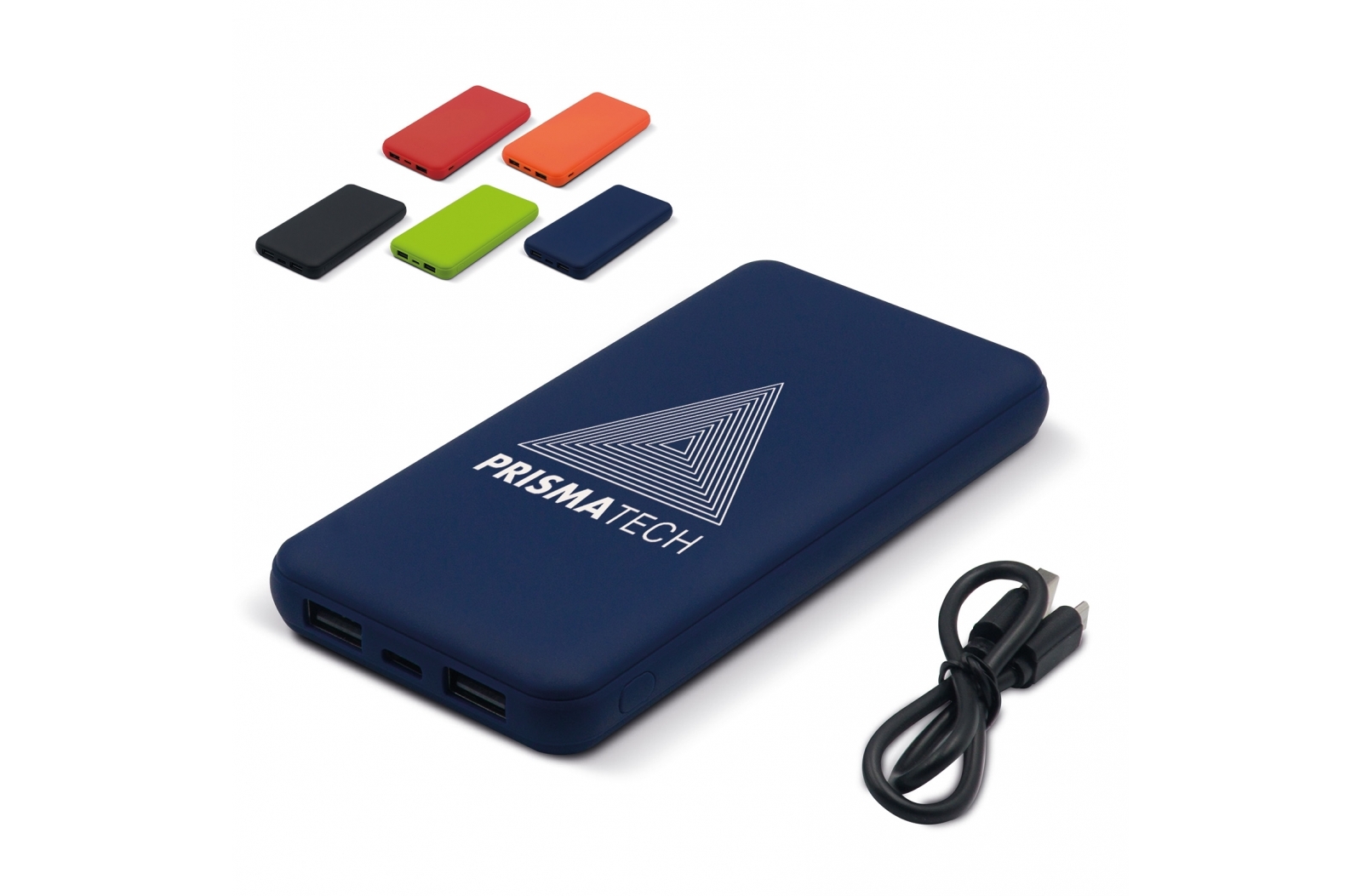 Powerbank Elite rubberised 8.000mAh bedrukken met logo