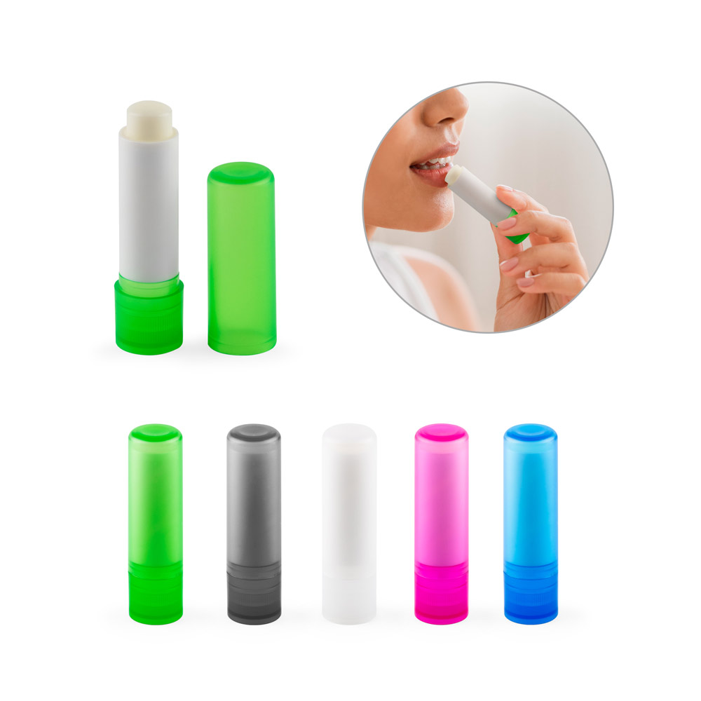 JOLIE VEGAN. Vegan lippenbalsem met SPF14, in gerecycled ABS (rABS) bedrukken met logo