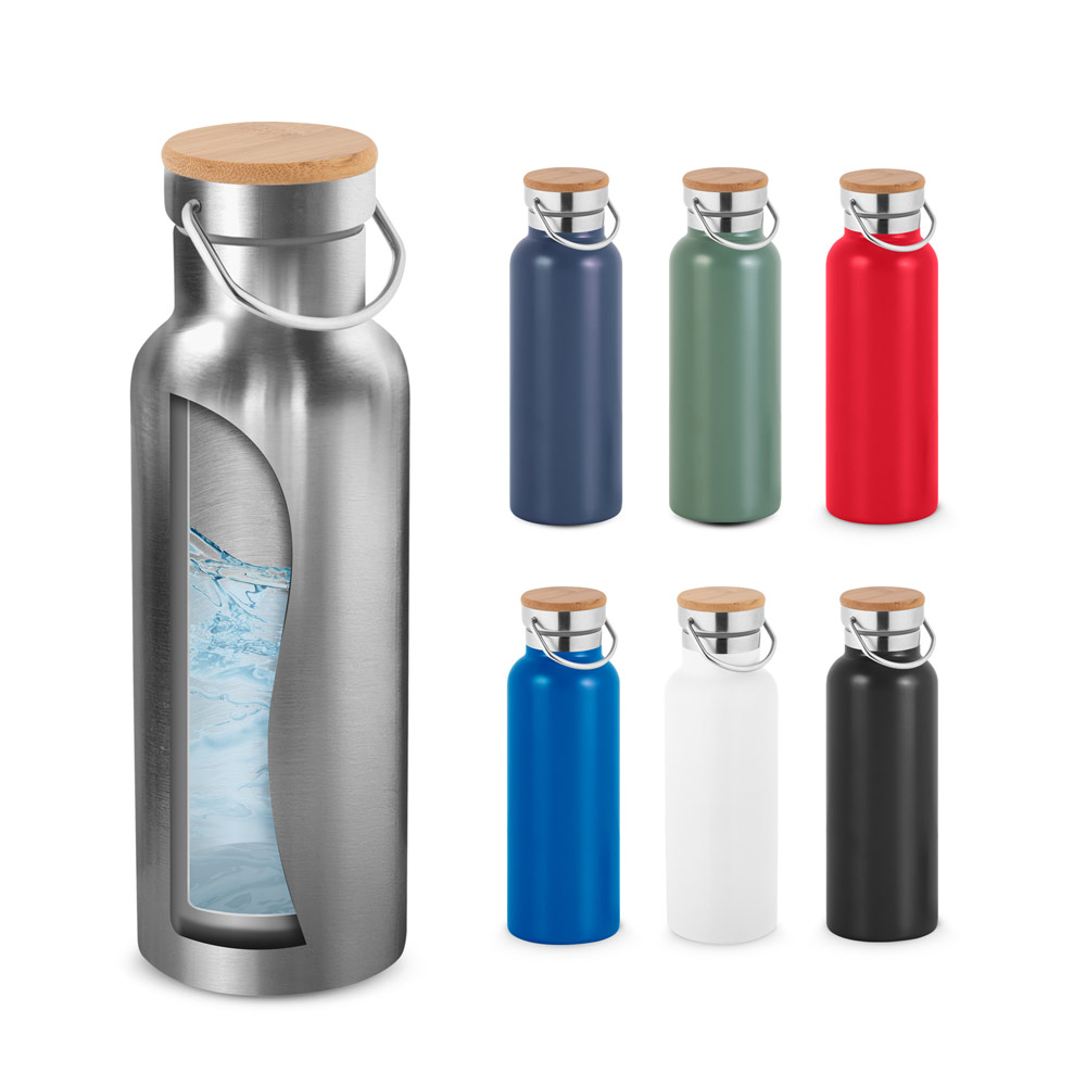 RAGNAR. Dubbelwandige roestvrijstalen (36% gerecycled) vacuümfles 570 mL bedrukken met logo