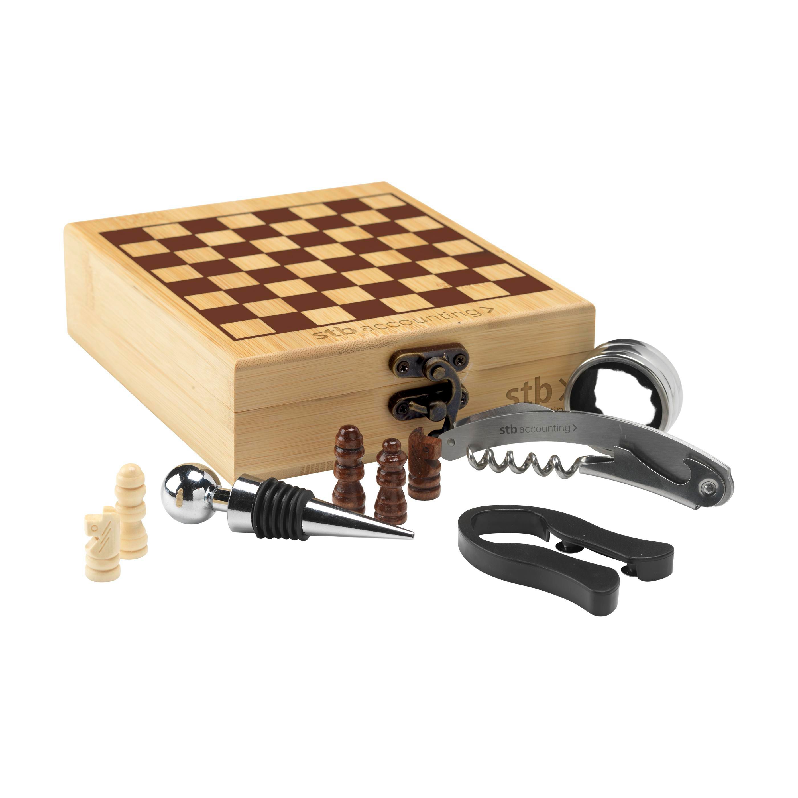 Wooosh ChessMate wijngeschenkset bedrukken met logo