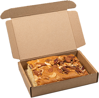 Brievenbus Notencake ½ bedrukken met logo