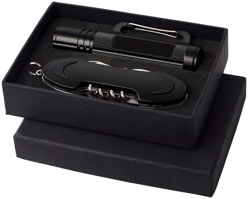 Ranger duo zakmes en zaklamp set bedrukken met logo