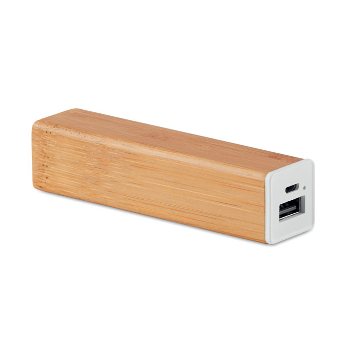 2200 mAh Bamboe powerbank bedrukken met logo