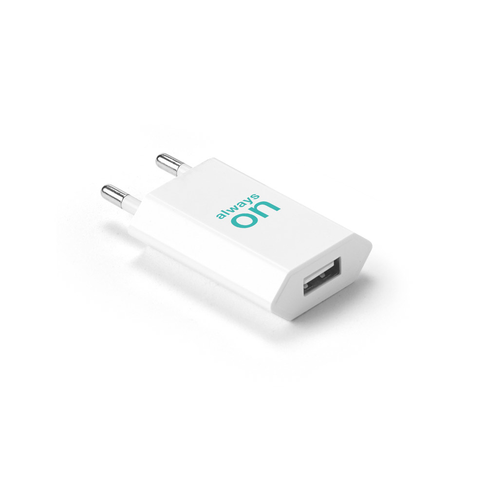 USB-adapter 5V/1A bedrukken met logo