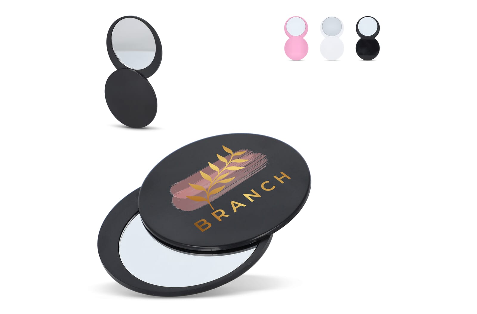 Schuifbare compacte spiegel Poise bedrukken met logo